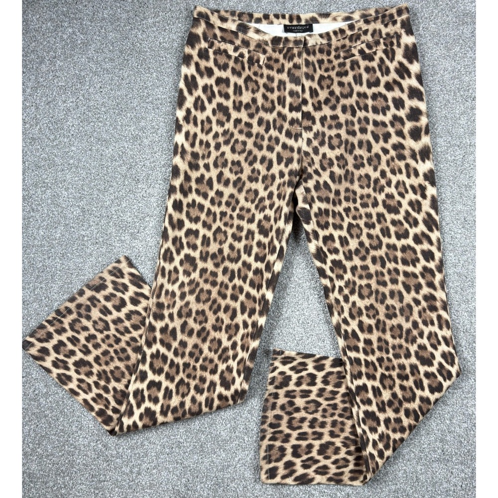 Overdrive Leopard Print Bootcut Pants Women's 32x32 Made In Italy